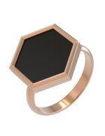 Кольцо из золота 585 пробы c ониксом