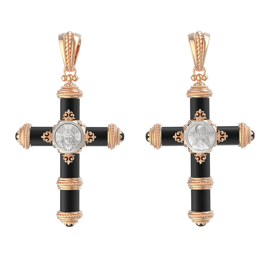 Крест из золота c ониксом