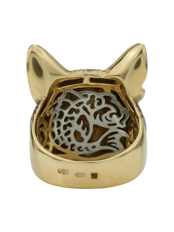 Кольцо из лимонного золота c эмаль