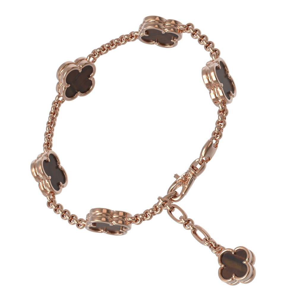 Браслет из золота c тигровым глазом