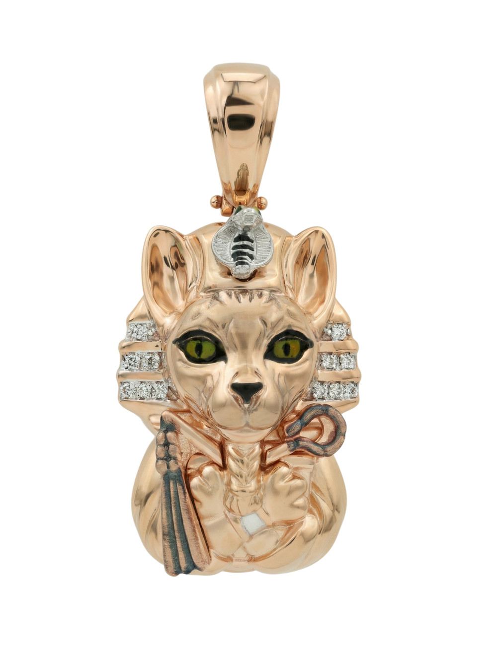 Подвеска из золота c эмаль , бриллиантами и рубином