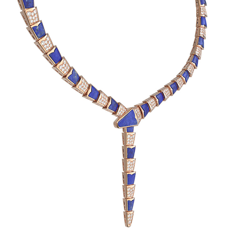 Колье из золота c бриллиантами и лазуритом