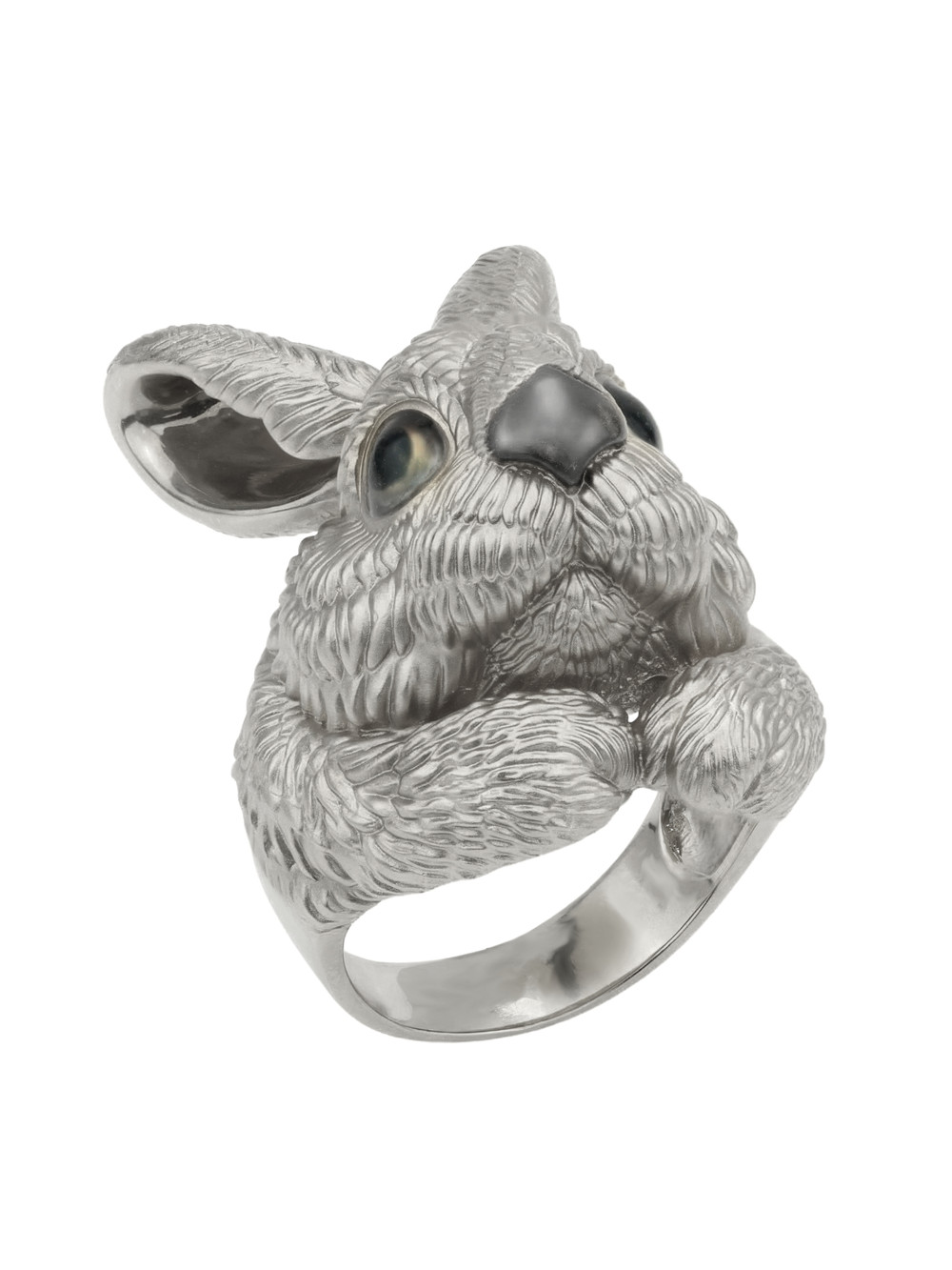 Кольцо из белого золота c эмаль