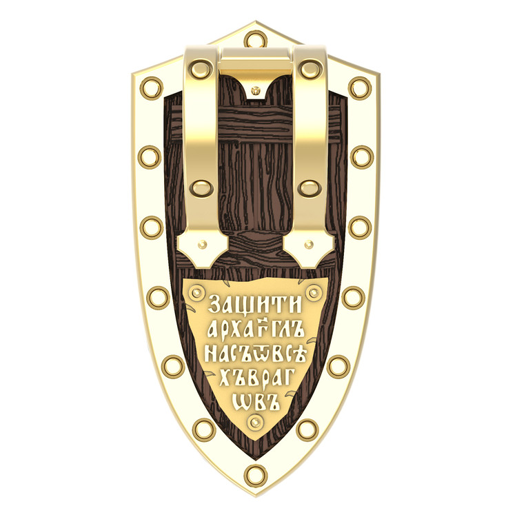 Образок из лимонного золота c эбеновым деревом