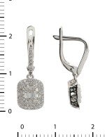 Серьги из белого золота 585 пробы c бриллиантами