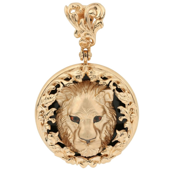 Подвеска из золота c эмаль и ониксом