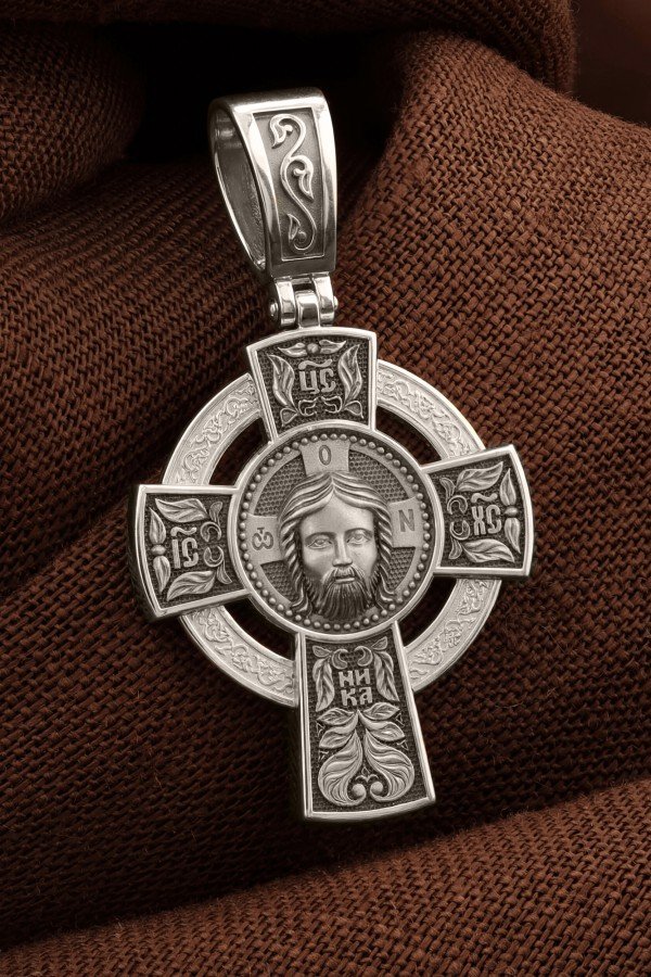 Крест из белого золота 585 пробы