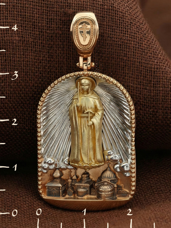 Образок из золота c эмаль