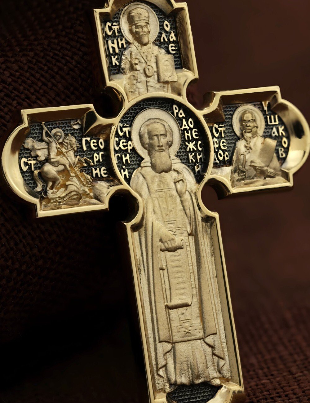 Крест из лимонного золота 585 пробы