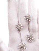 Серьги из белого золота 585 пробы c бриллиантами