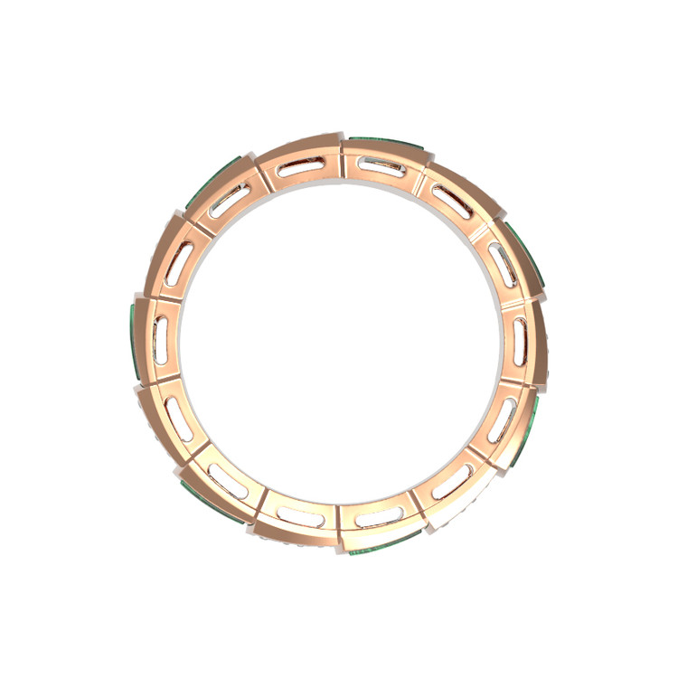 Кольцо из золота c бриллиантами и малахитом