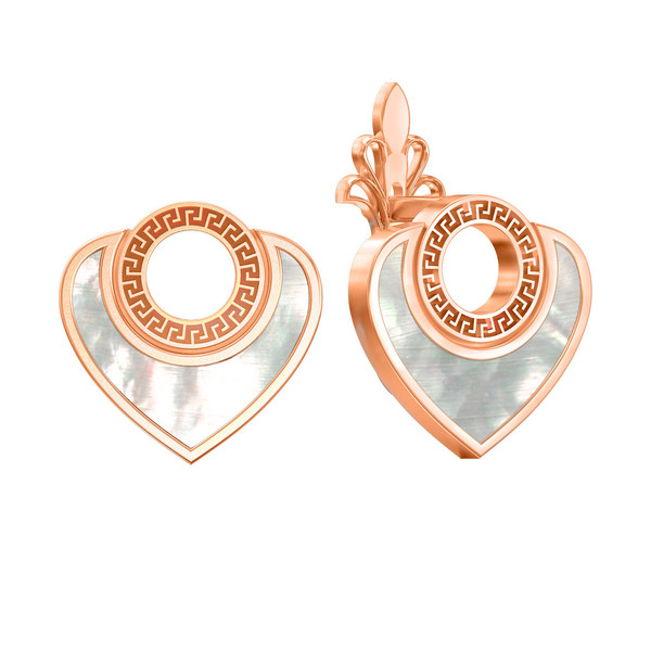 Серьги из золота c перламутром