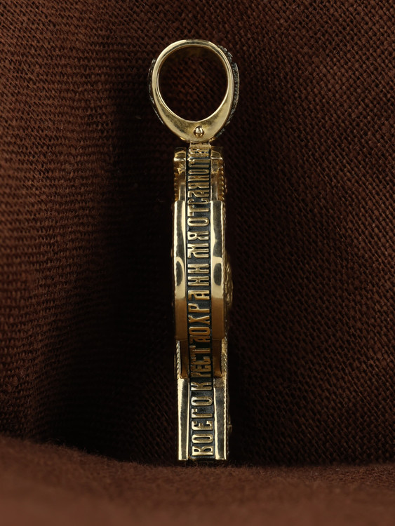 Крест из лимонного золота c эбеновым деревом