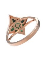 Кольцо из золота 585 пробы c малахитом