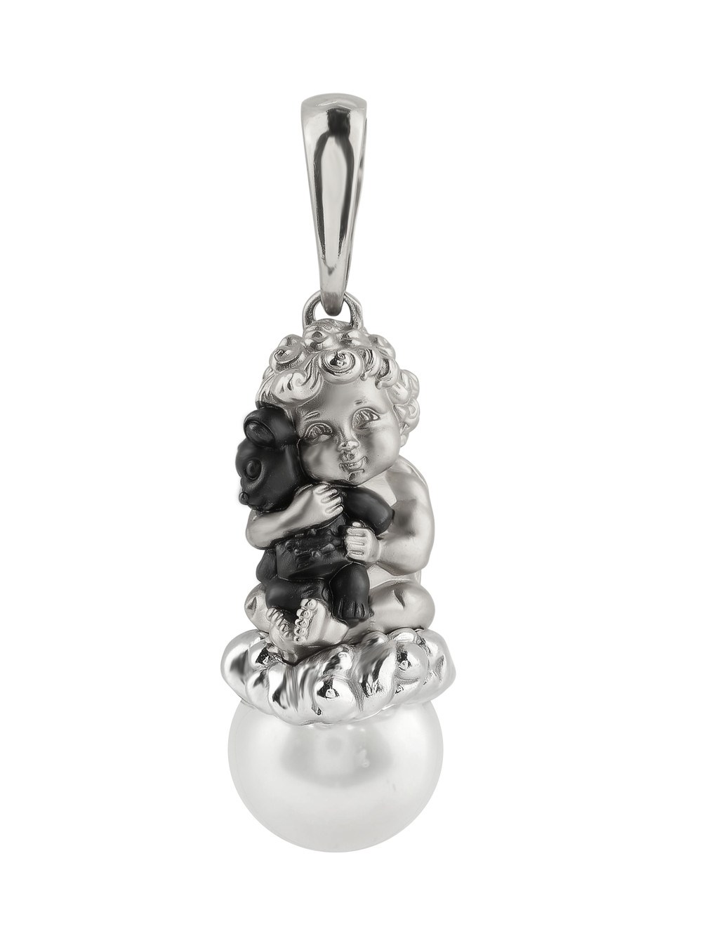 Подвеска из белого золота c жемчугом