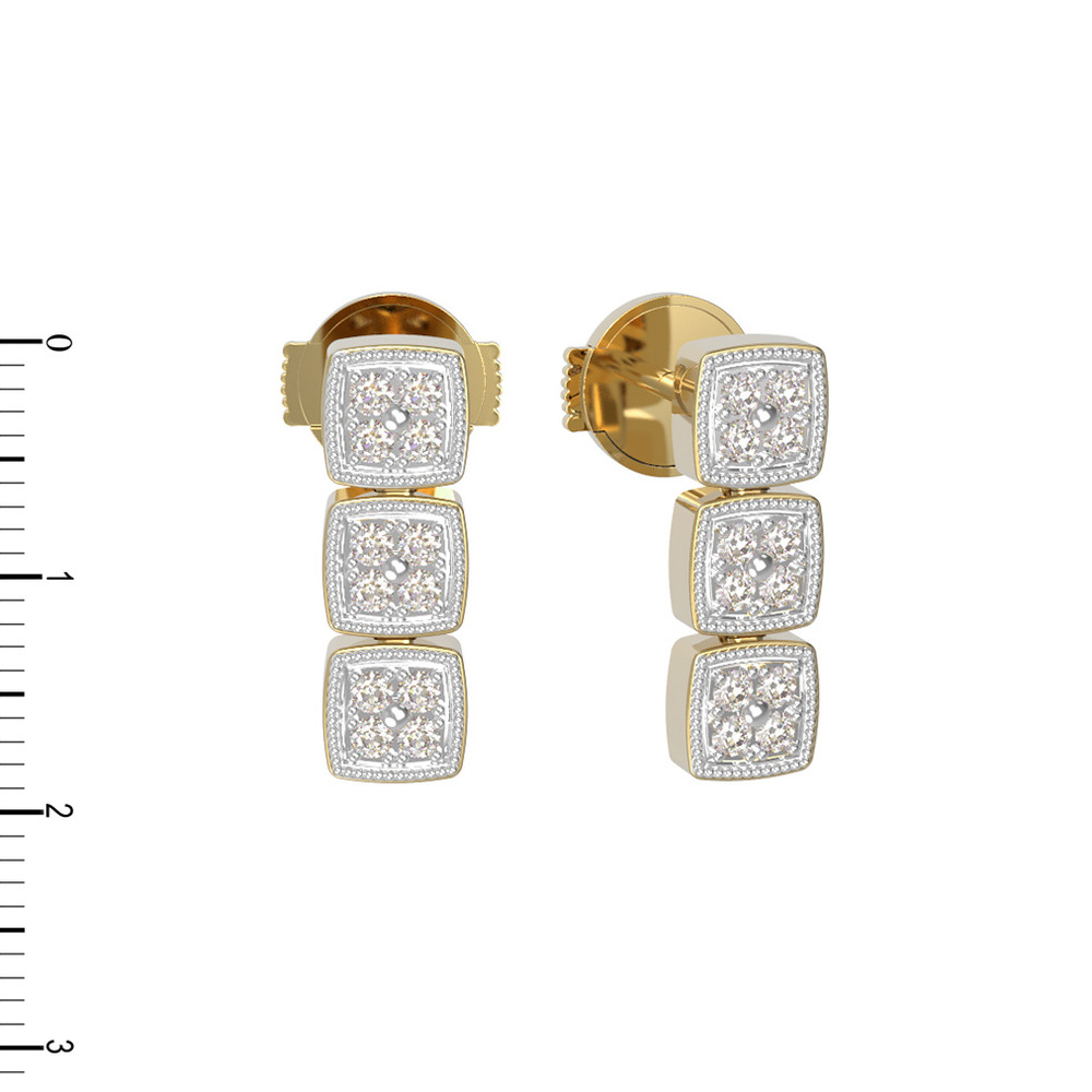 Серьги из лимонного золота c бриллиантами