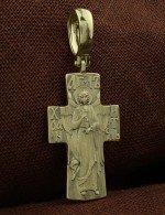 Крест из зелёного золота 585 пробы