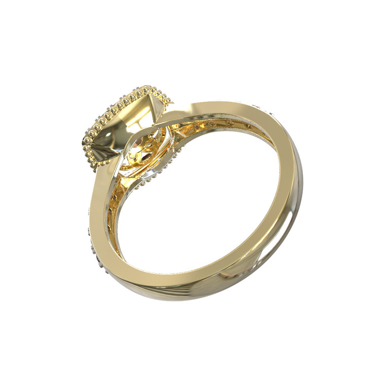 Кольцо из лимонного золота c бриллиантами