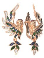 Серьги из золота 585 пробы c фианитом