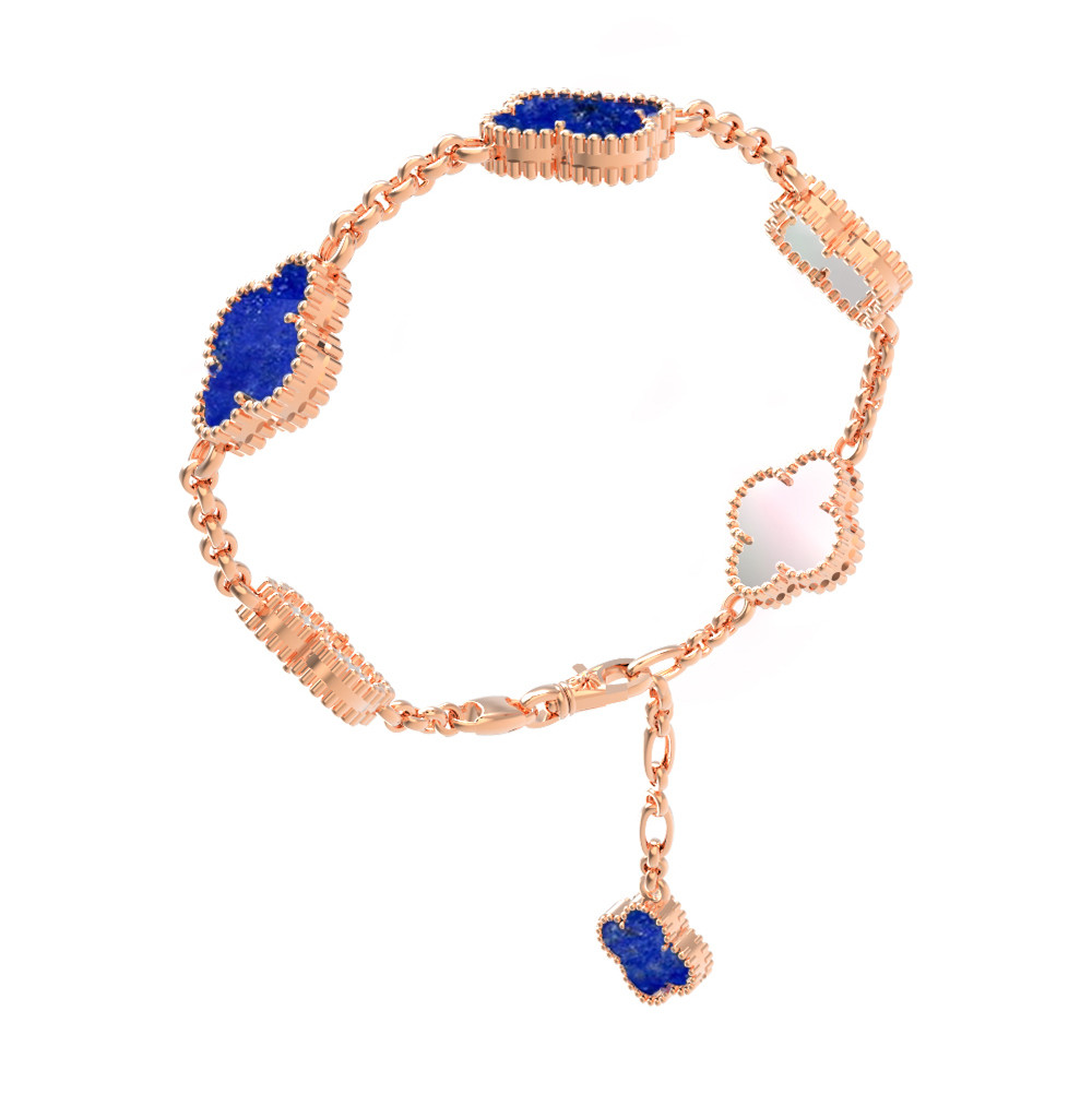 Браслет из золота c лазуритом и перламутром