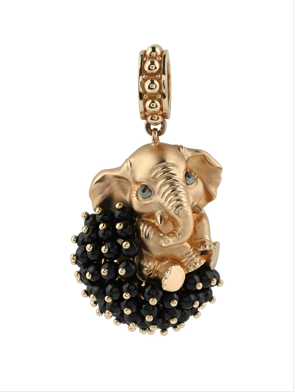 Подвеска из золота c эмаль и ониксом