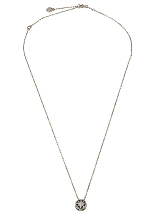 Колье из белого золота c бриллиантами и лазуритом