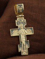 Крест из лимонного золота 585 пробы