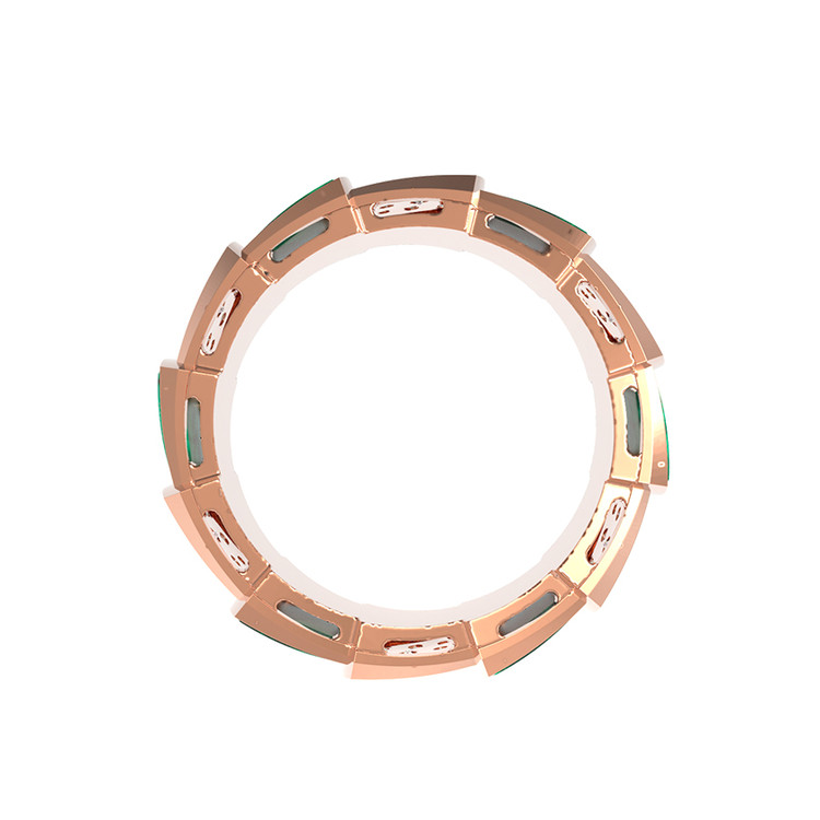 Кольцо из золота c бриллиантами и малахитом