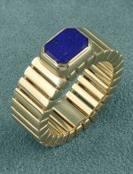 Кольцо из лимонного золота 585 пробы c лазуритом