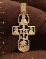 Крест из золота 585 пробы c ониксом
