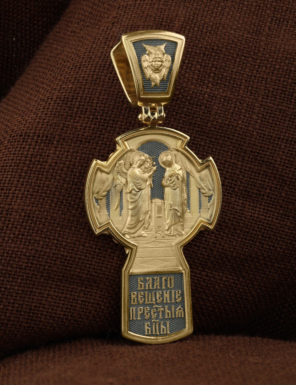 Крест из лимонного золота 585 пробы