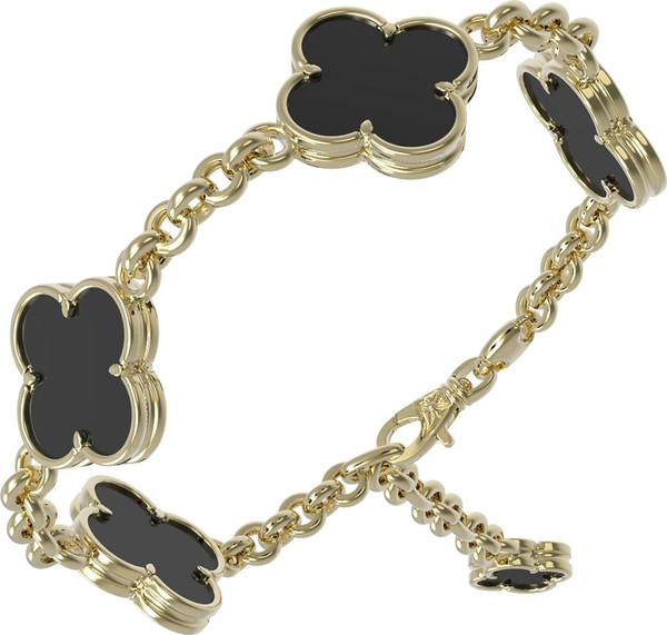 Браслет из лимонного золота c ониксом