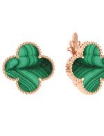 Серьги из золота 585 пробы c малахитом