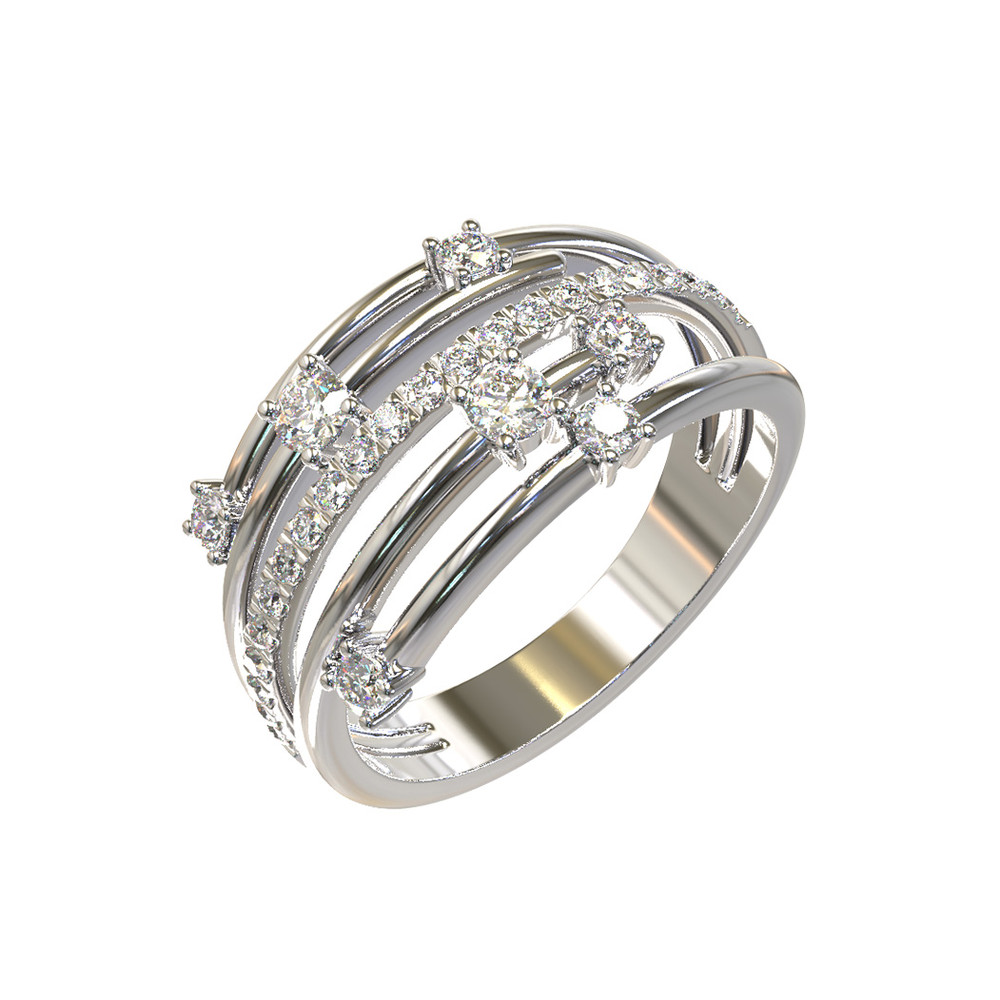 Кольцо из белого золота c бриллиантами