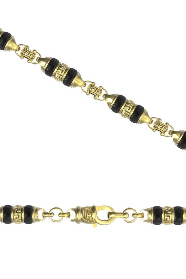 Цепь из лимонного золота c ониксом