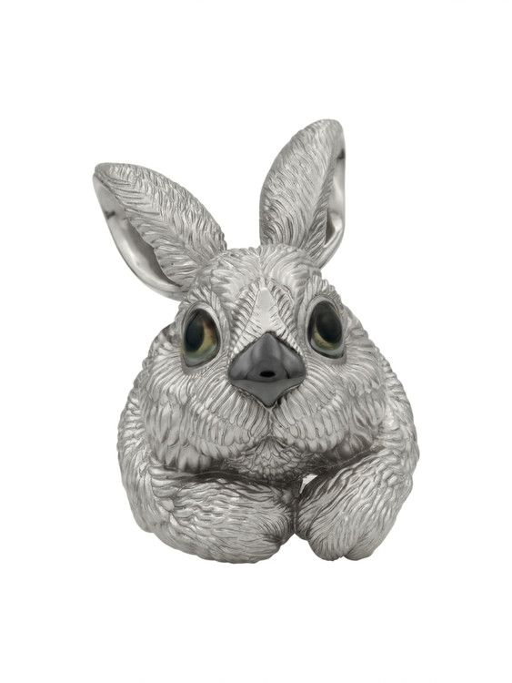 Кольцо из белого золота c эмаль