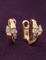 Серьги из золота 585 пробы c бриллиантами