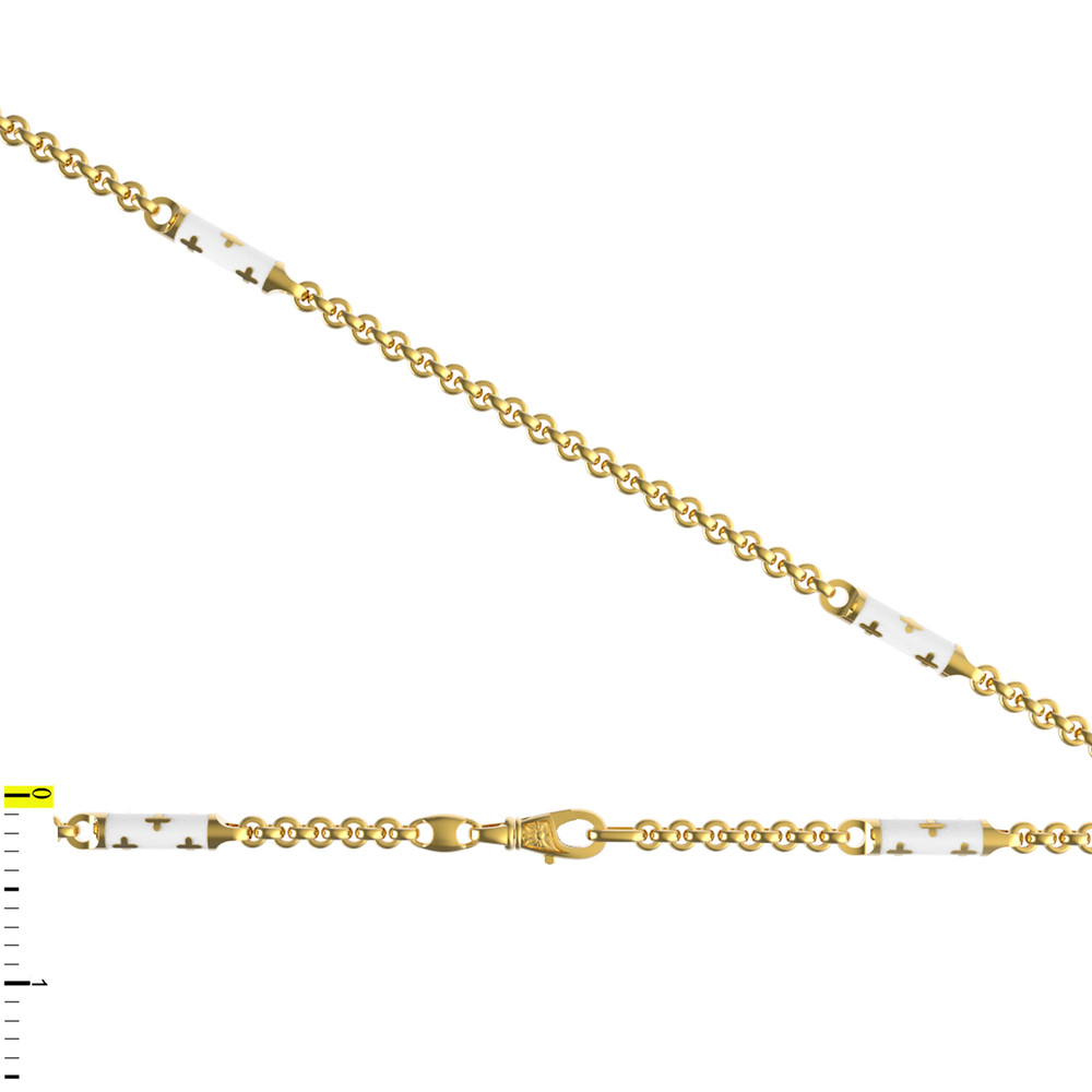 Цепь из лимонного золота c эмаль