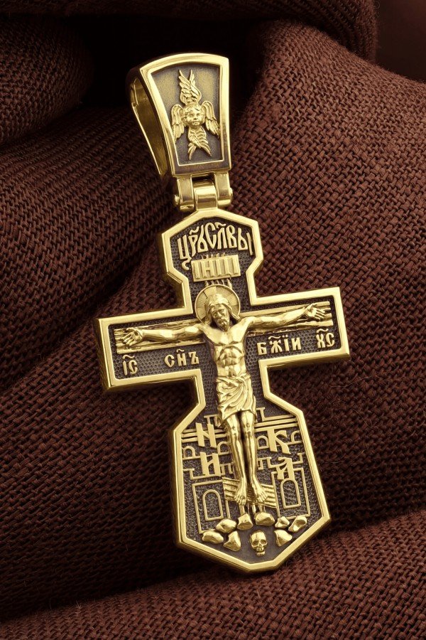 Крест из лимонного золота