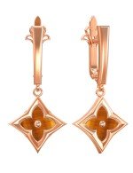 Серьги из золота 585 пробы c тигровым глазом