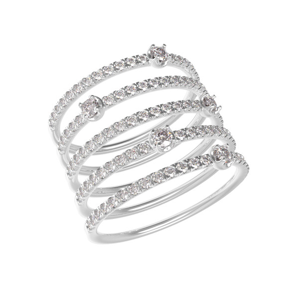 Кольцо из белого золота c бриллиантами