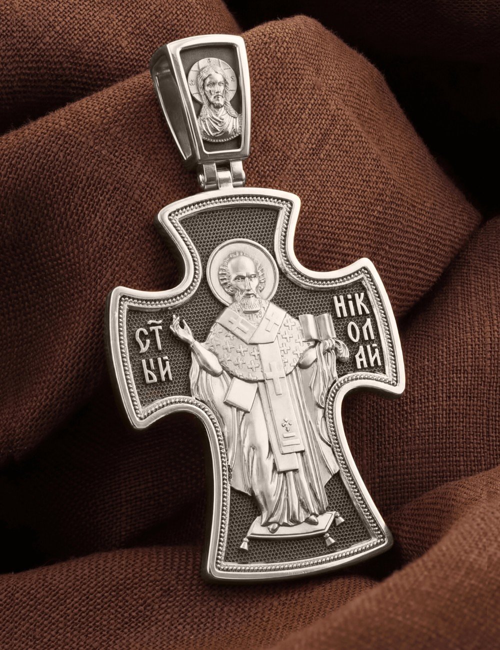 Крест из белого золота 585 пробы