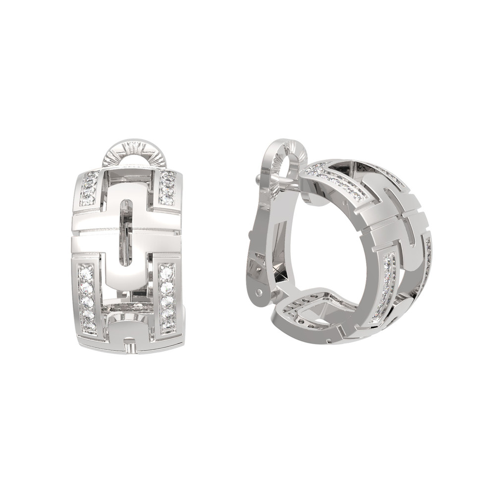 Серьги из белого золота c бриллиантами