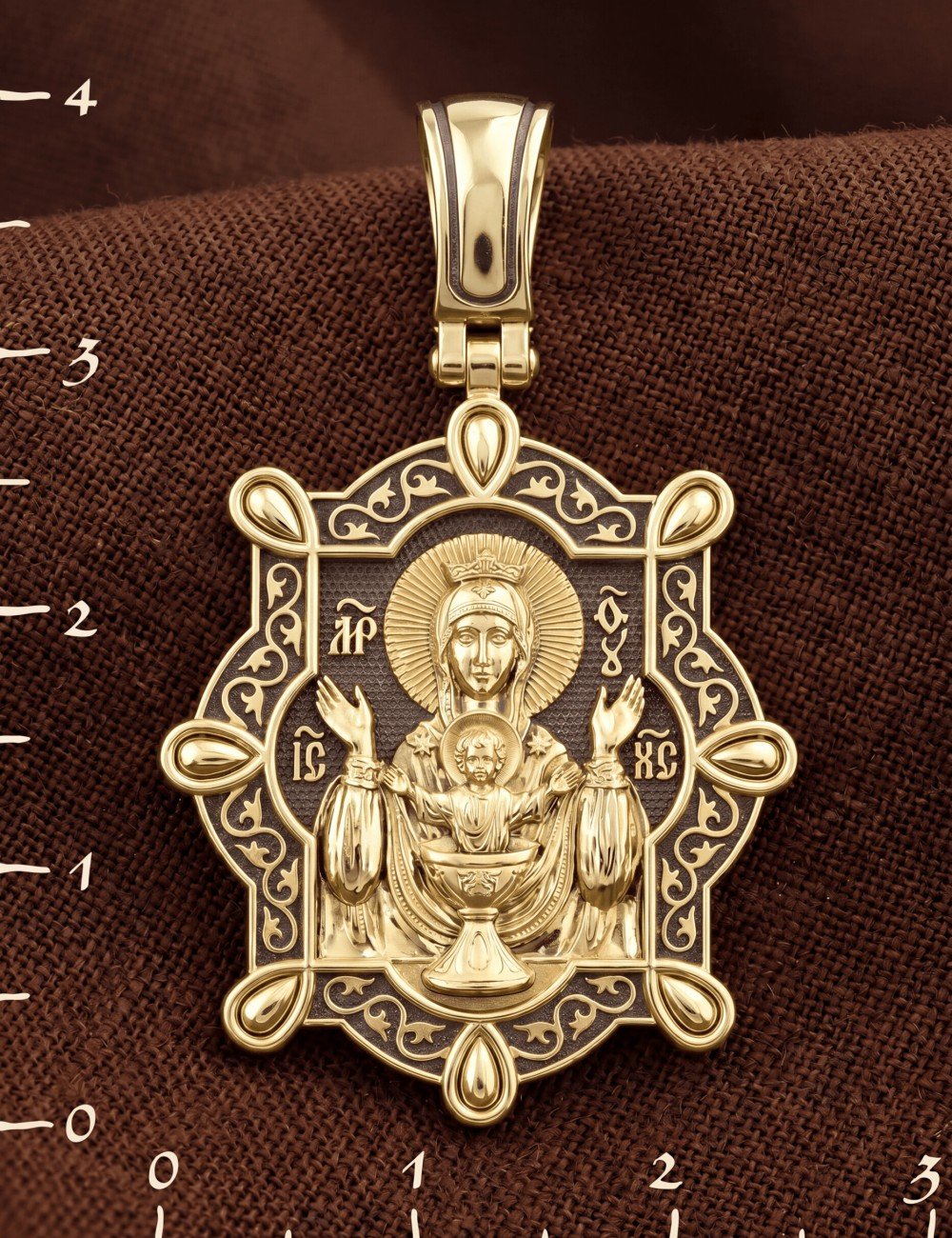 Образок из лимонного золота 585 пробы