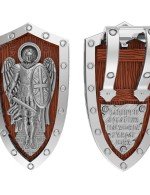 Образок из белого золота 585 пробы c деревом груши