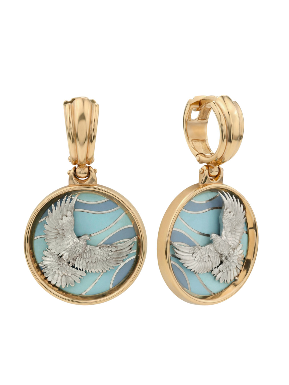 Серьги из золота c эмаль