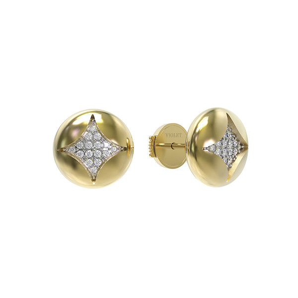 Серьги из лимонного золота c бриллиантами