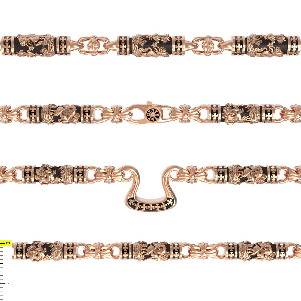 Цепь из золота c эбеновым деревом