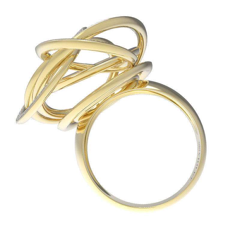 Кольцо из лимонного золота c бриллиантами