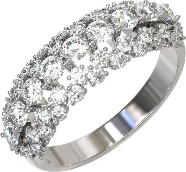 Кольцо из белого золота c бриллиантами